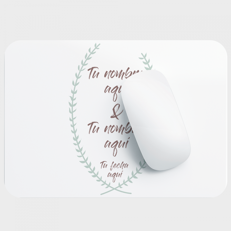 Alfombrilla boda corona hojas