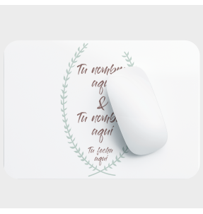 Alfombrilla boda corona hojas