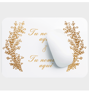 Alfombrilla boda hojas doradas