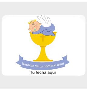 Mantel individual con base de corcho bautizo bebé copa