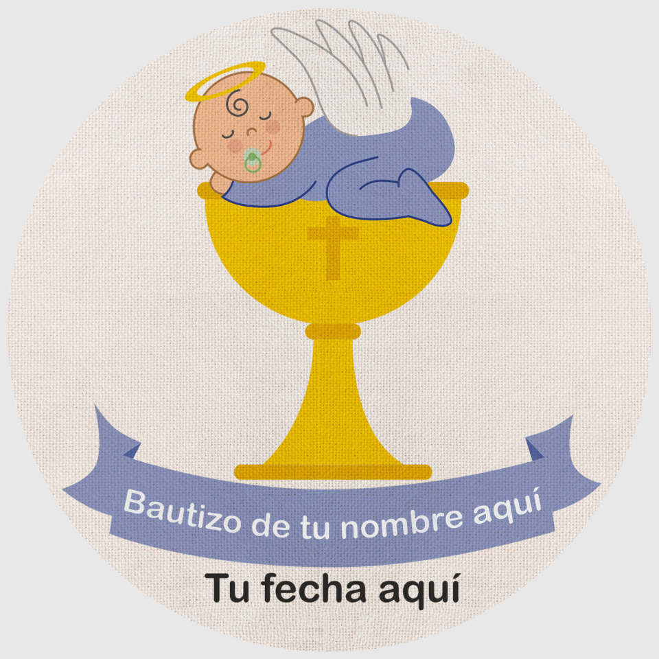 Mantel redondo individual de tela bautizo bebé copa