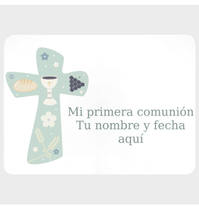 Mantel individual con base de corcho comunión cruz