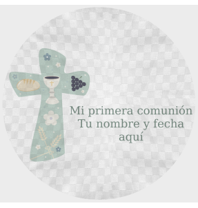 Mantel redondo individual tela grabada acabado brillante comunión cruz