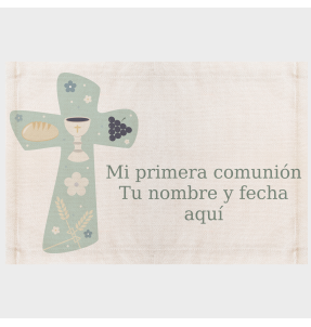 Mantel individual de tela comunión cruz
