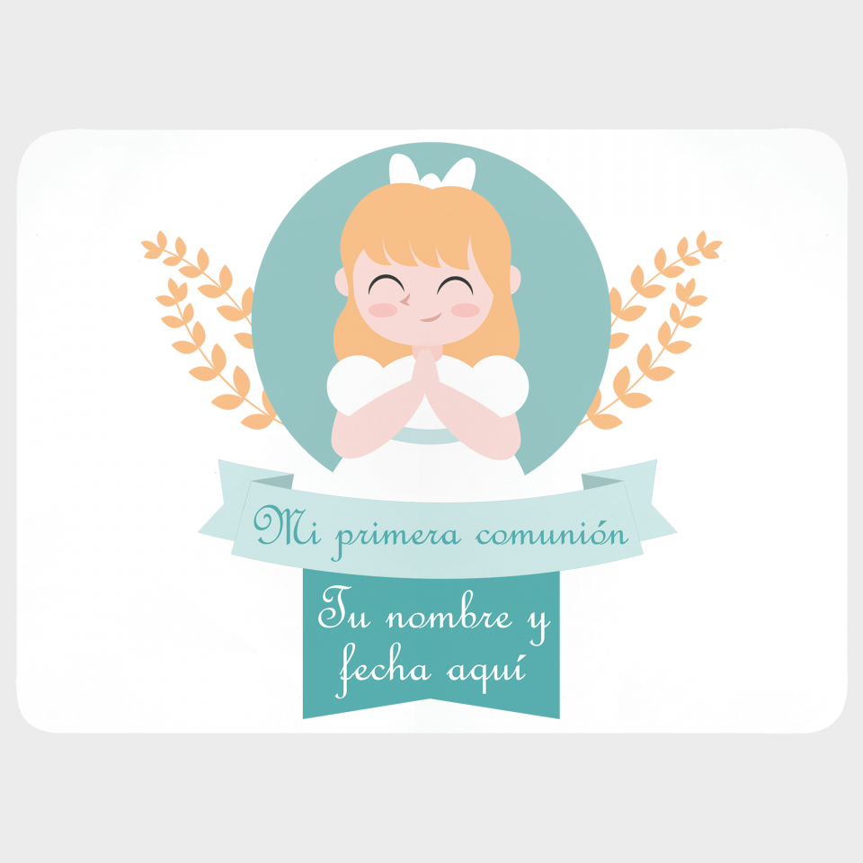 Mantel individual con base de corcho comunión chica 2