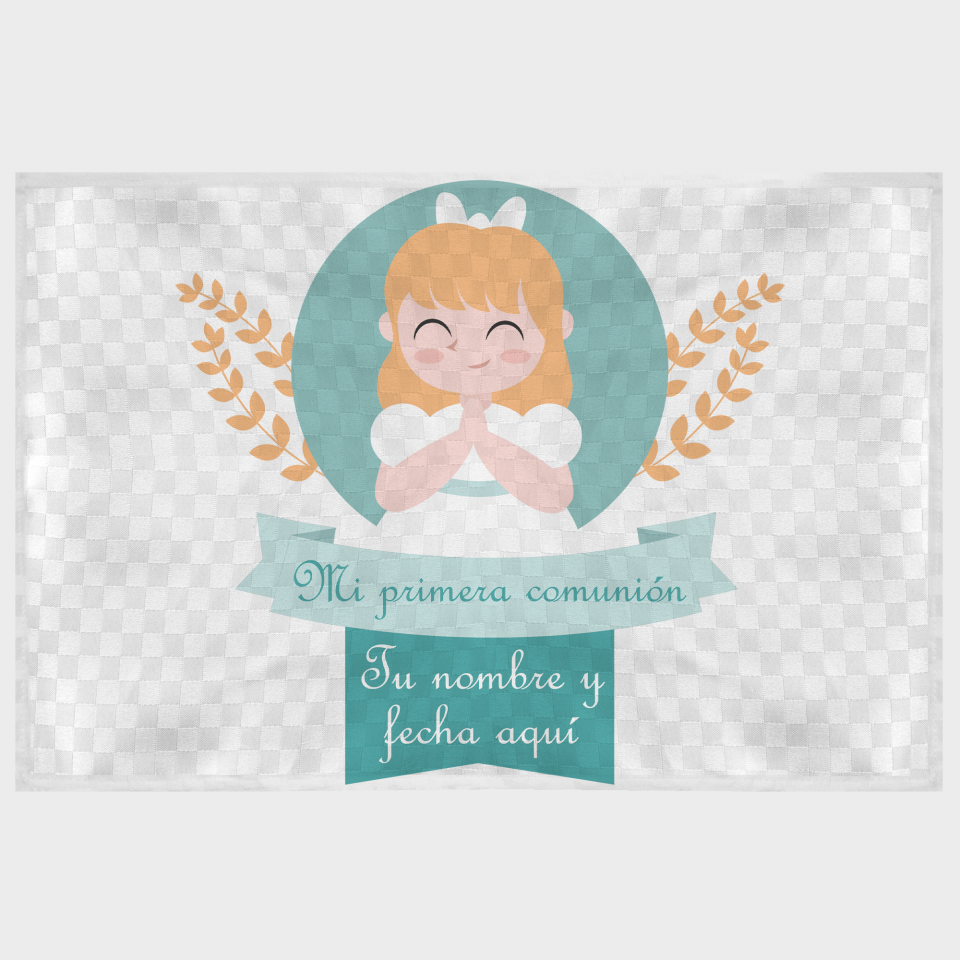 Mantel individual tela grabada acabado brillante comunión chica 2