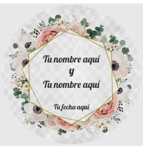 Mantel redondo individual tela grabada acabado brillante boda flores 2