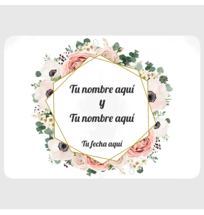 Mantel individual con base de corcho boda flores 2