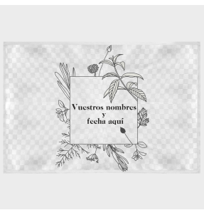 Mantel individual tela grabada acabado brillante boda flores