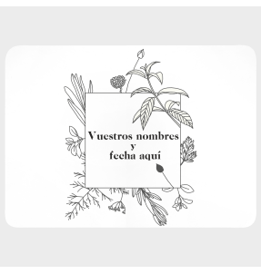 Mantel individual con base de corcho boda flores