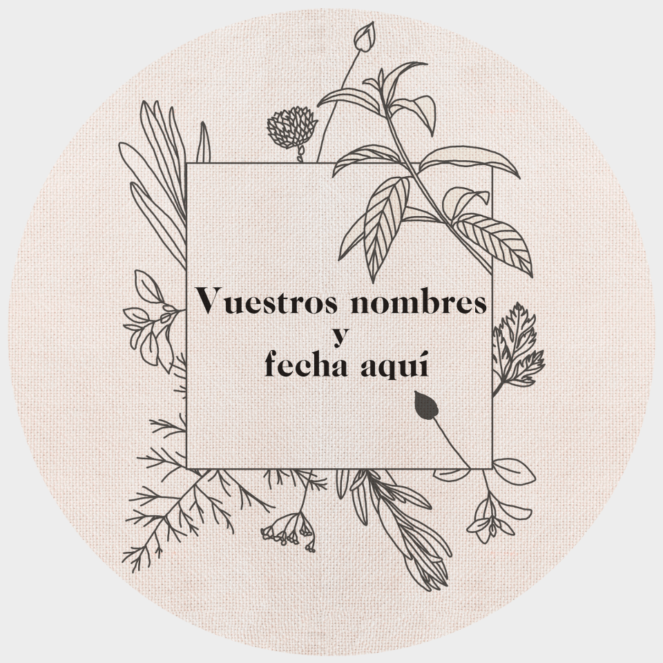 Mantel redondo individual de tela boda flores