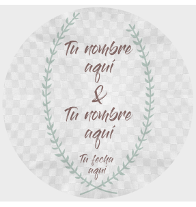 Mantel redondo individual tela grabada acabado brillante boda corona hojas