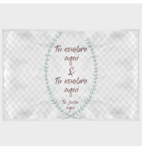 Mantel individual tela grabada acabado brillante boda corona hojas