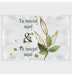 Mantel individual tela grabada acabado brillante boda hojas