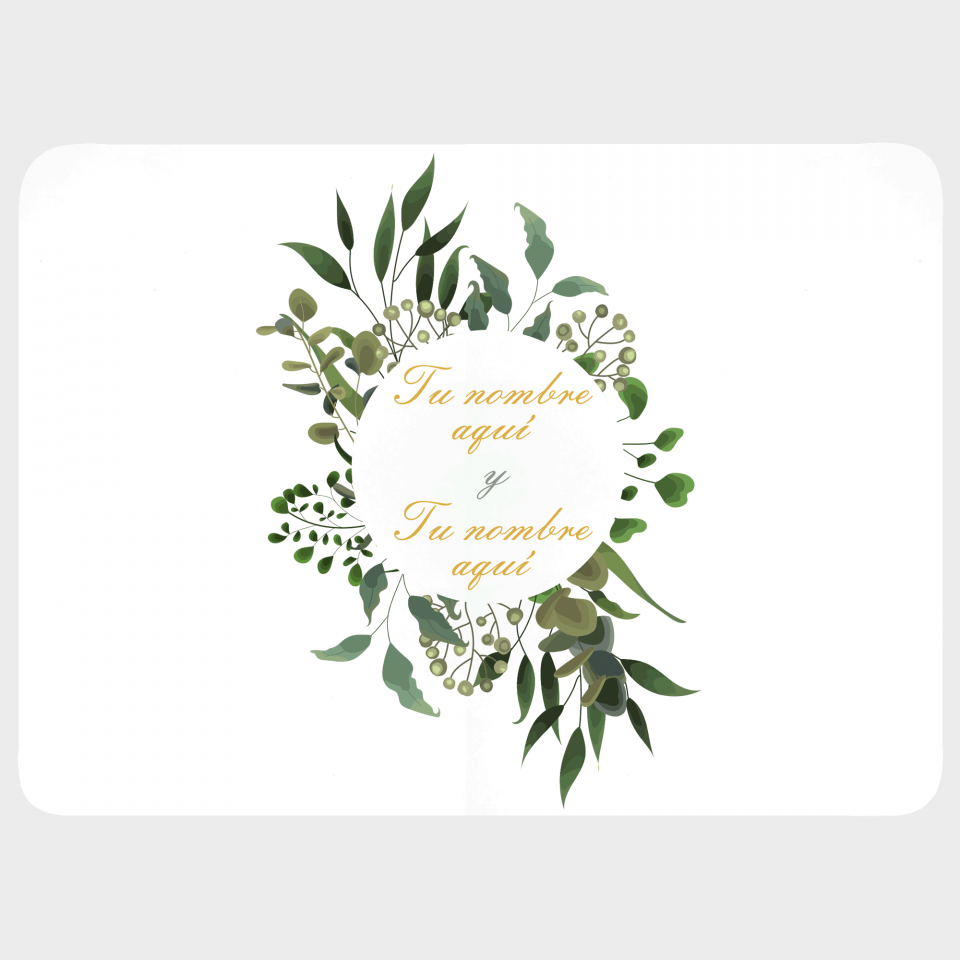 Mantel individual con base de corcho boda hojas 2