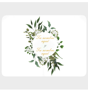 Mantel individual con base de corcho boda hojas 2