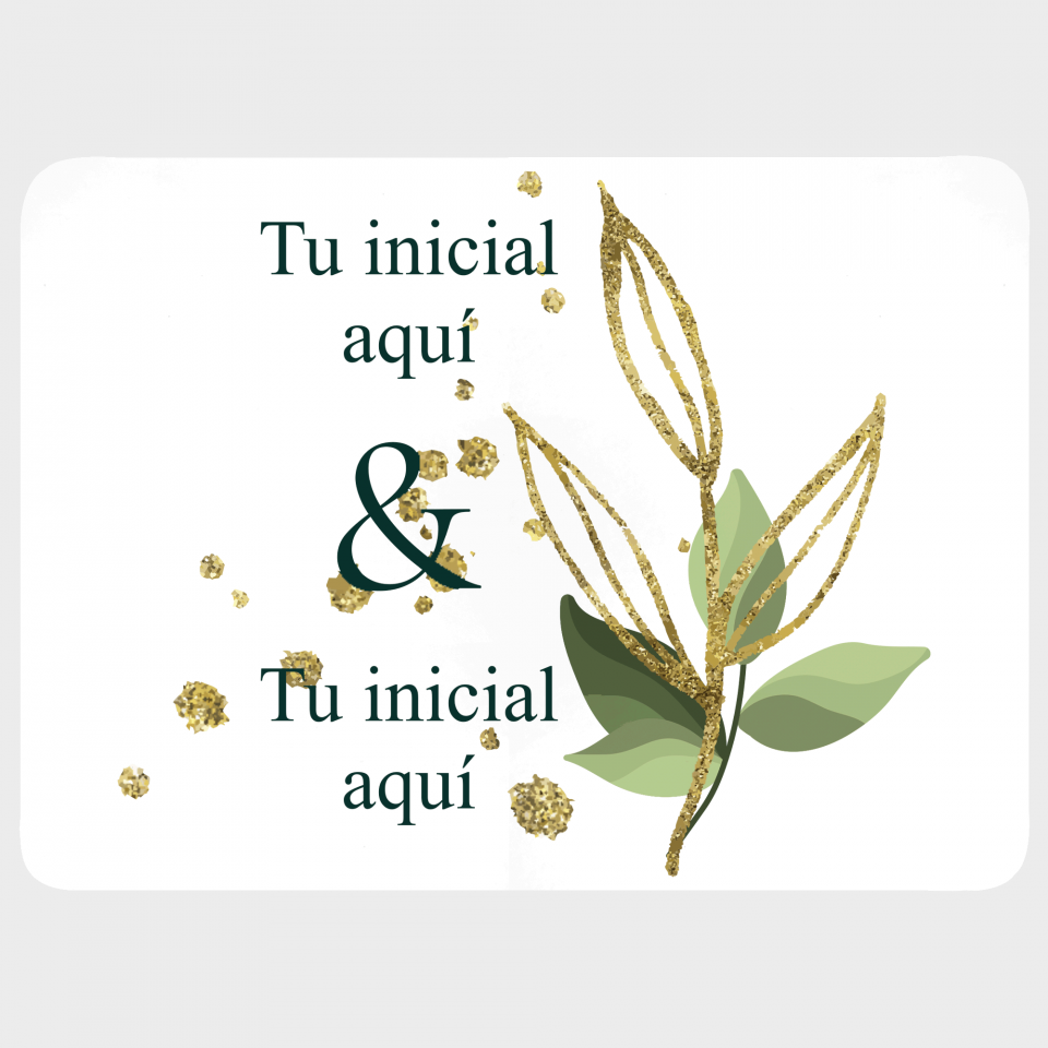 Mantel individual con base de corcho boda hojas