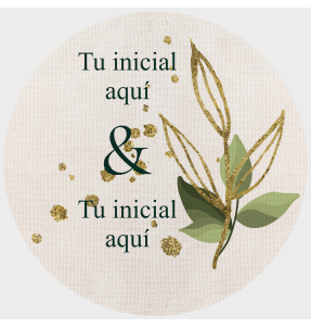 Mantel redondo individual de tela boda hojas