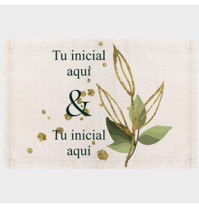 Mantel individual de tela boda hojas