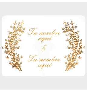 Mantel individual con base de corcho boda hojas doradas