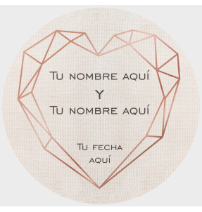 Mantel redondo individual de tela boda corazón