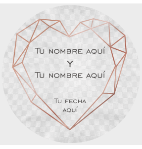 Mantel redondo individual tela grabada acabado brillante boda corazón