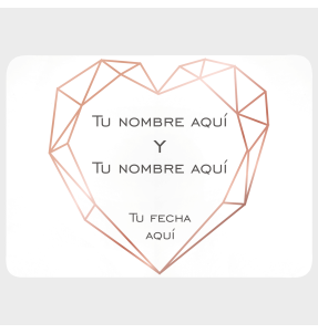 Mantel individual con base de corcho boda corazón