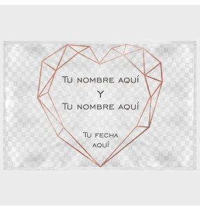 Mantel individual tela grabada acabado brillante boda corazón