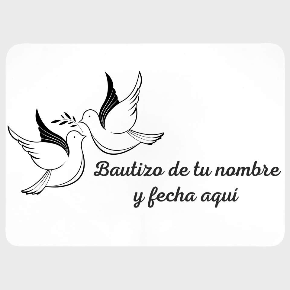 Mantel individual con base de corcho bautizo palomas