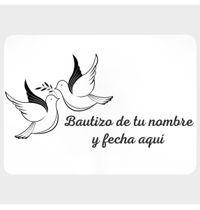 Mantel individual con base de corcho bautizo palomas