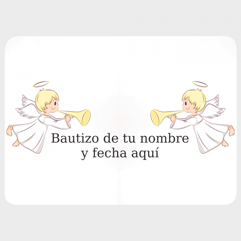 Mantel individual con base de corcho bautizo ángeles