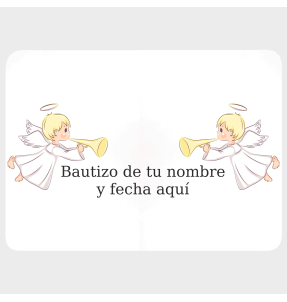 Mantel individual con base de corcho bautizo ángeles