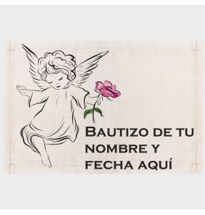 Mantel individual de tela bautizo ángel