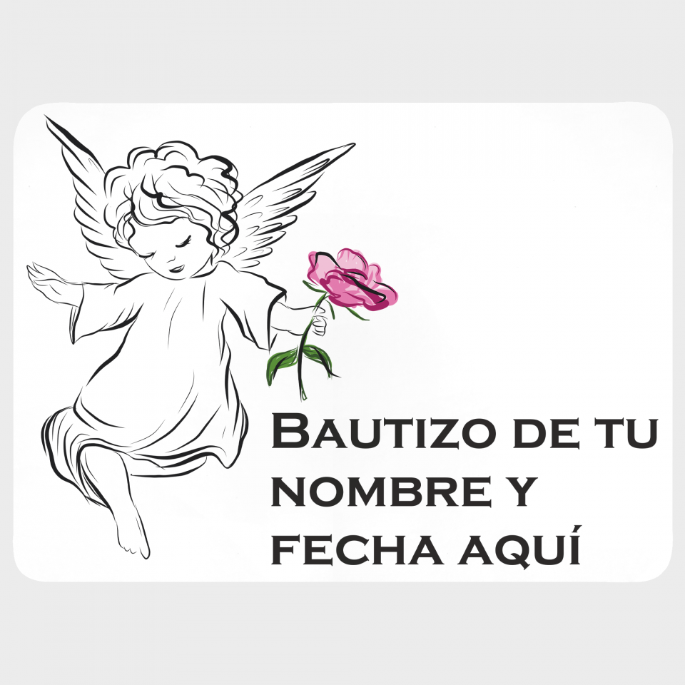 Mantel individual con base de corcho bautizo ángel