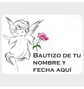 Mantel individual con base de corcho bautizo ángel