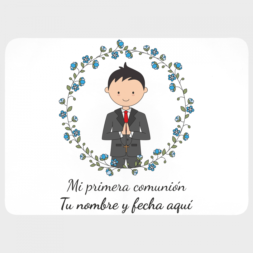 Mantel individual con base de corcho comunión chico