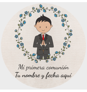 Mantel redondo individual de tela comunión chico