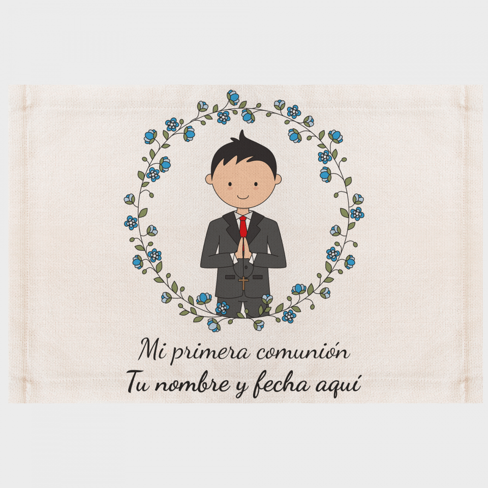 Mantel individual de tela comunión chico