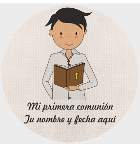 Mantel redondo individual de tela comunión chico 2