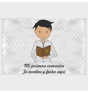 Mantel individual tela grabada acabado brillante comunión chico 2