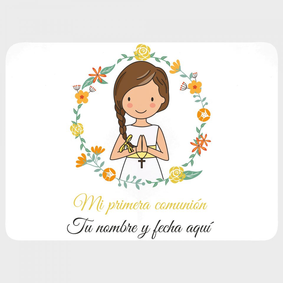 Mantel individual con base de corcho comunión chica