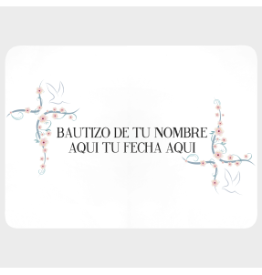 Mantel individual con base de corcho bautizo flores