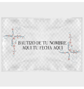 Mantel individual tela grabada acabado brillante bautizo flores