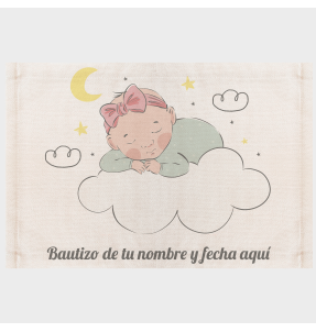 Mantel individual de tela bautizo bebé