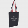 Bolsa de tela con asas tricolor personalizada