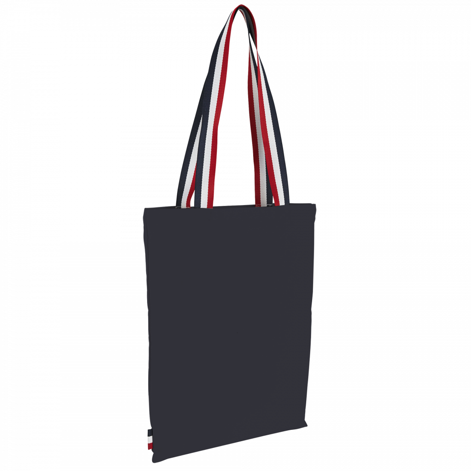 Bolsa de tela con asas tricolor personalizada