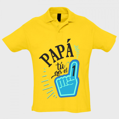 Polo manga corta Día de Padre: papa tú eres el número 1
