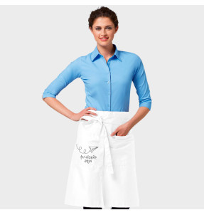 Delantal medio blanco personalizado