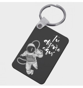 Llavero rectangular de madera personalizado