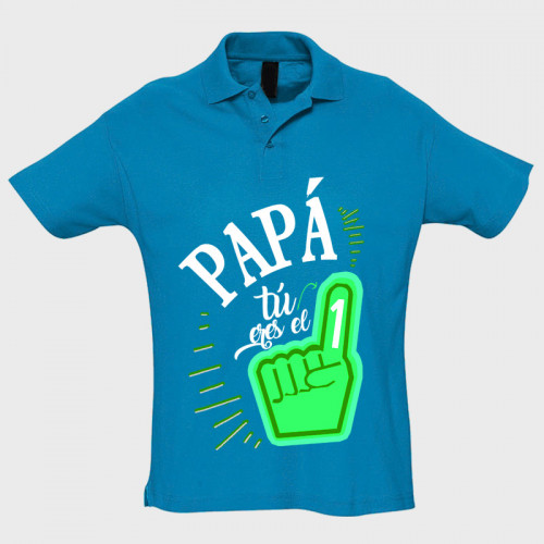 Polo manga corta Día de Padre: papa tú eres el número 1